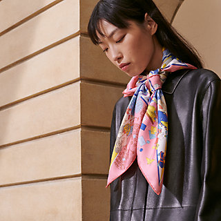 XssWLove様 HERMES100%SILK100%Angora大判マフ